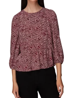 Rough Weave Cut Out Peplum Top-