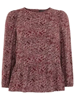 Rough Weave Cut Out Peplum Top-