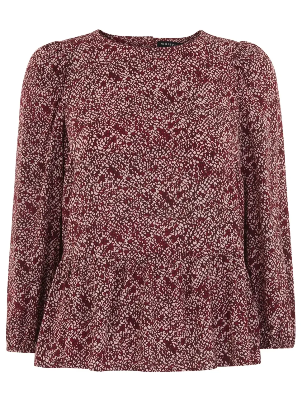 Rough Weave Cut Out Peplum Top-