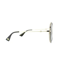 Round Black Gold Grey Gradient Sunglasses