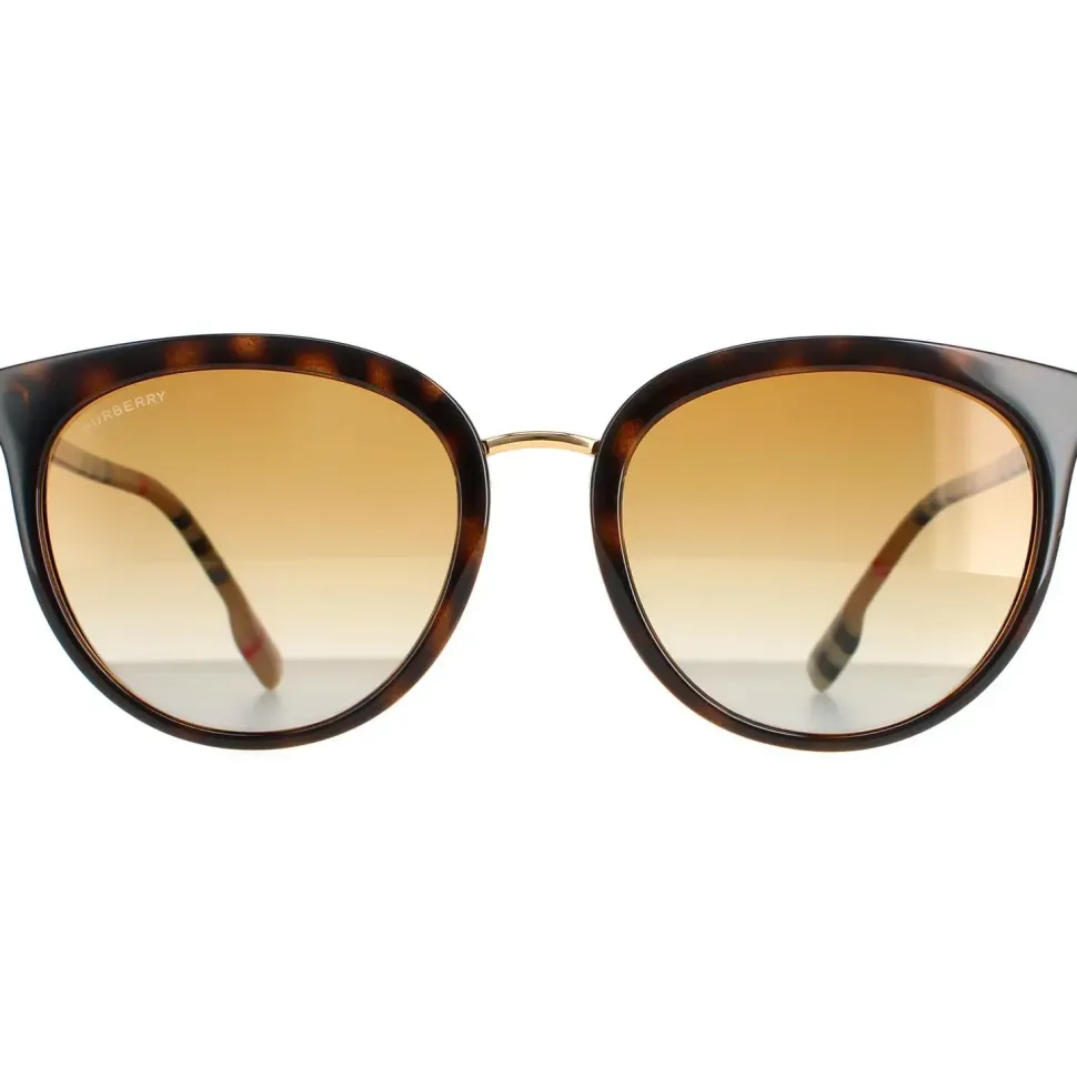 Round Dark Havana Brown Gradient Polarized BE4316 Willow Sunglasses