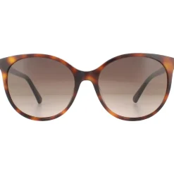 Round Dark Havana Brown Gradient Sunglasses