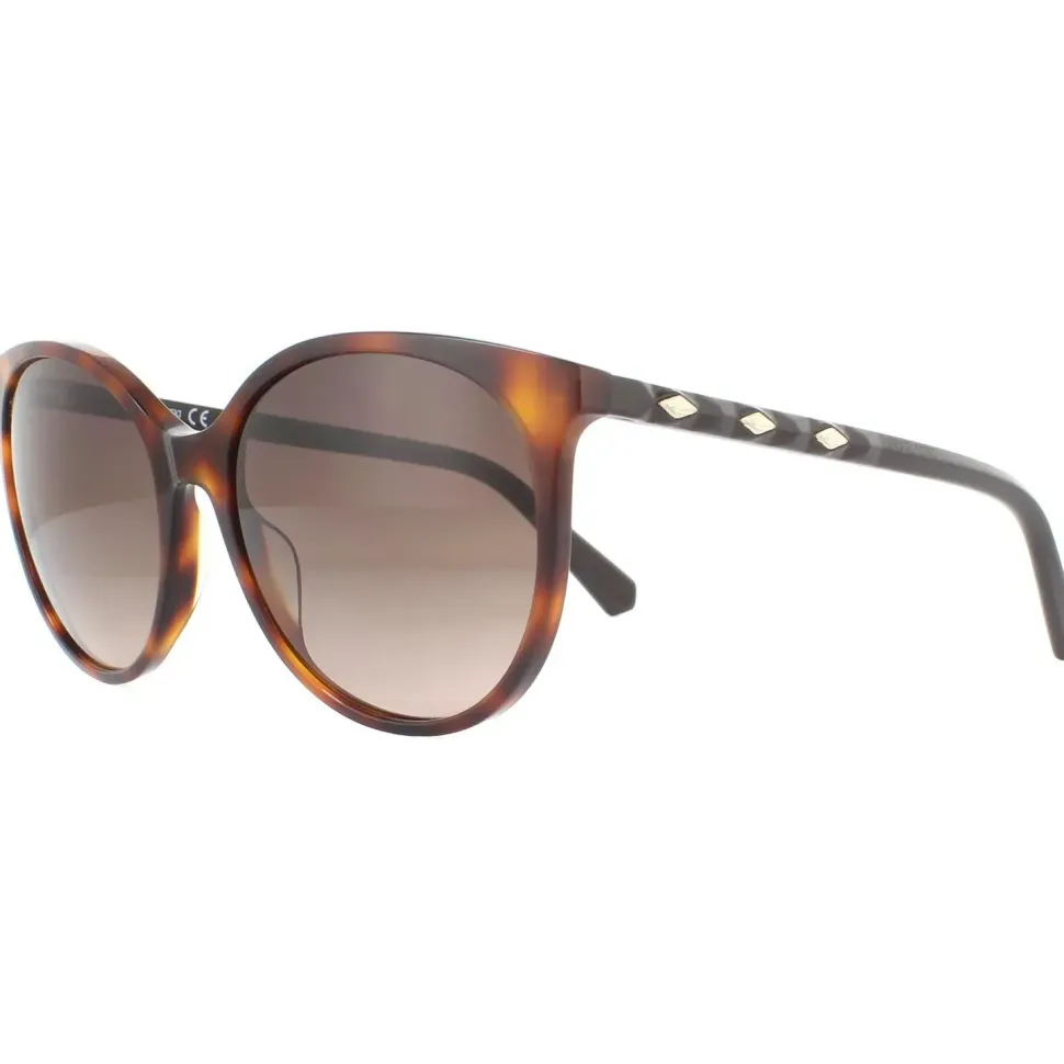 Round Dark Havana Brown Gradient Sunglasses
