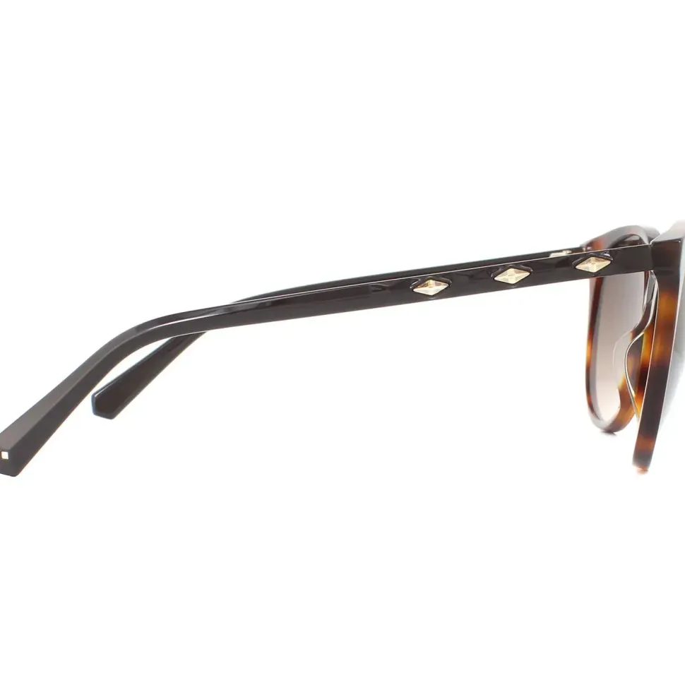Round Dark Havana Brown Gradient Sunglasses