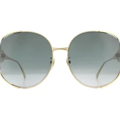 Round Gold Grey Gradient Sunglasses