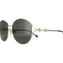 Round Gold Grey Sunglasses
