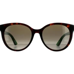 Round Havana With Green and Red Brown Gradient Sunglasses