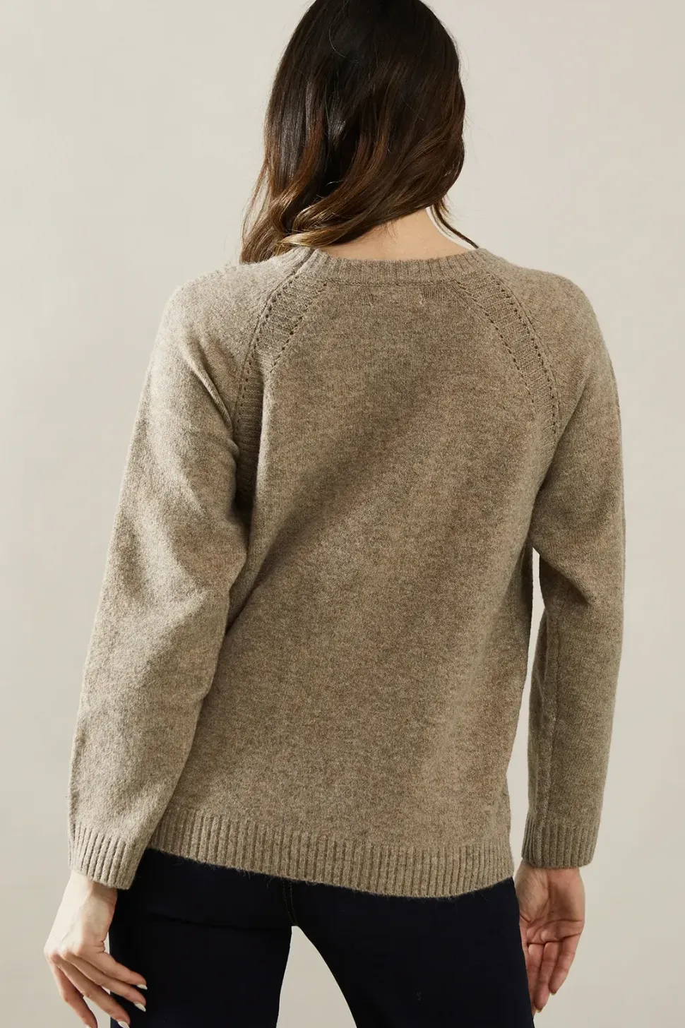 Round Neck Rib Detail Jumper