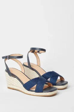Roxanne Rope Detail Two Part Espadrille Wedge Sandals