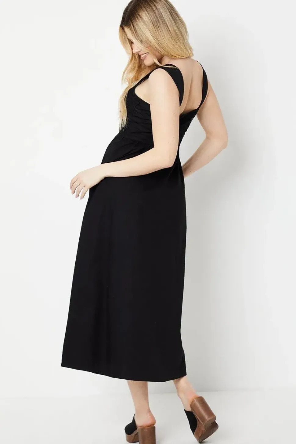 Ruched Bodice Midi Dress