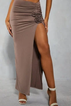Ruched Corsage Maxi Skirt