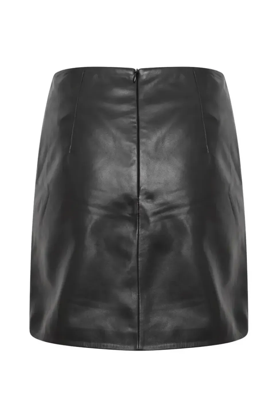 Ruched Real Leather Mini Skirt