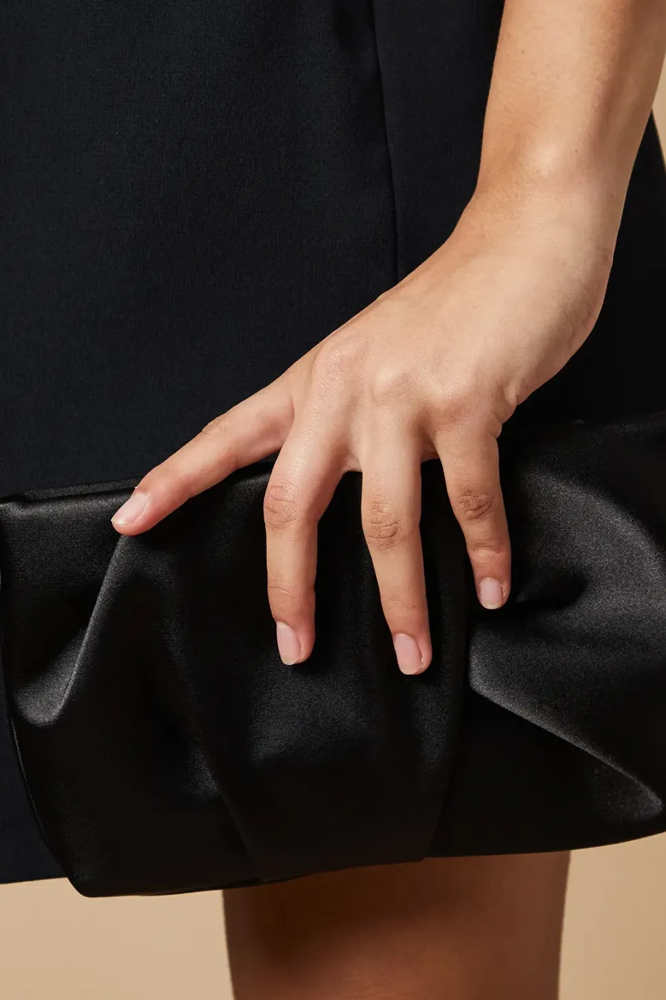 Ruched Satin clutch Bag with Removable Shoulder Strap