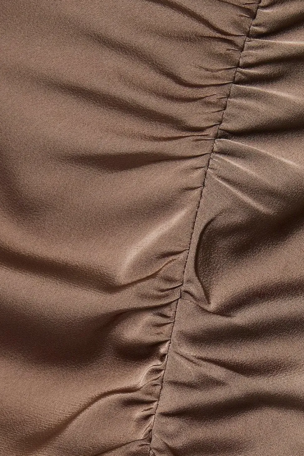 Ruched Satin Maxi Skirt