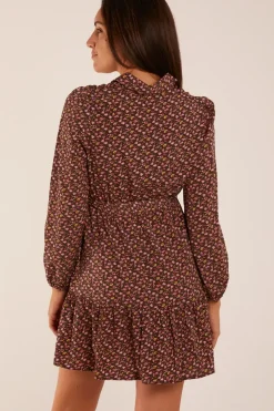 Ruched Shoulder Mini Shirt Dress