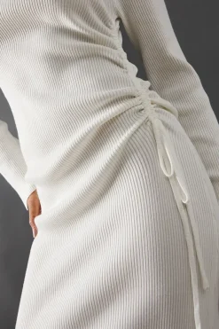 Ruched Side Knitted Midi Dress