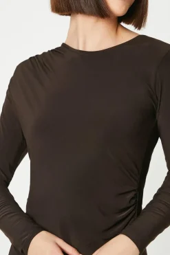Ruched Side Long Sleeve Mini Dress