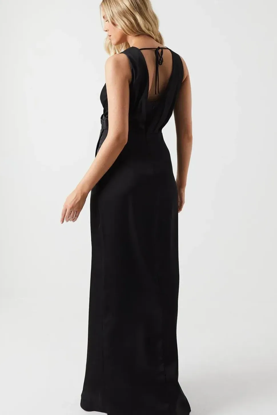 Ruched Waist Detail Satin Bridesmaid Dress