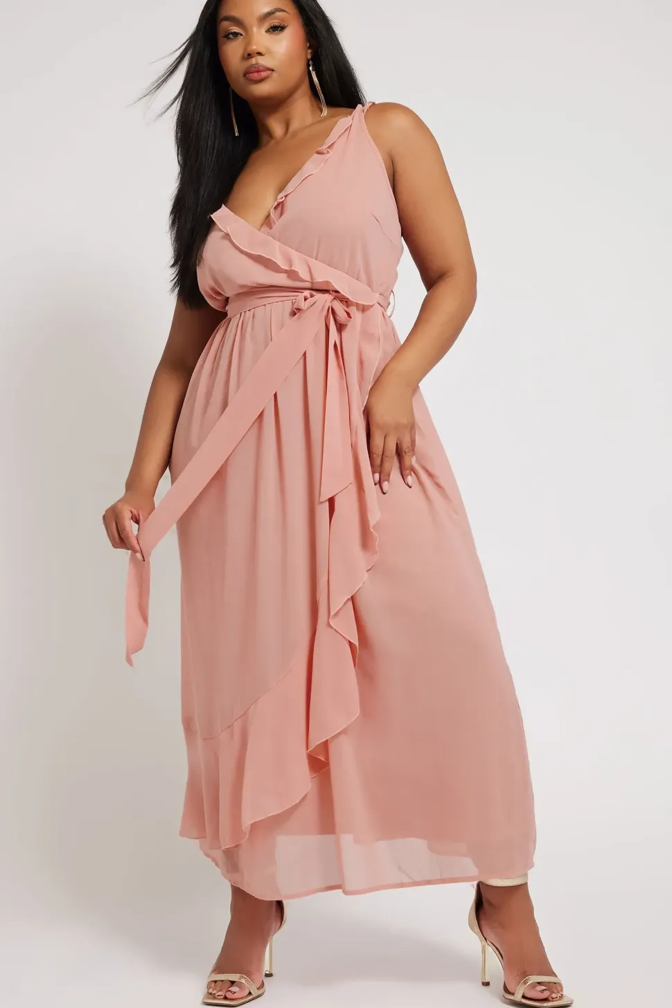 Ruffle Bridesmaid Wrap Dress