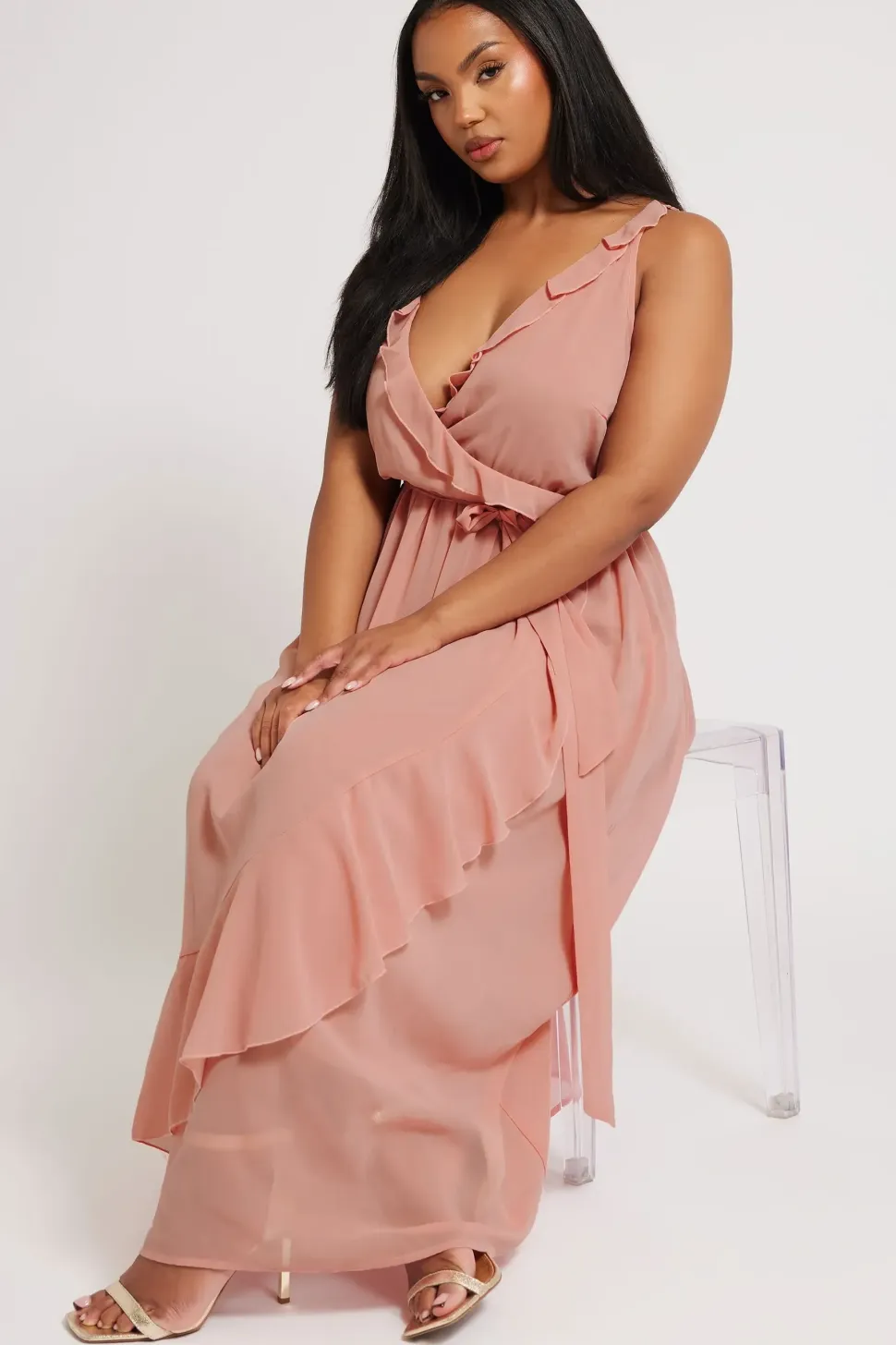 Ruffle Bridesmaid Wrap Dress