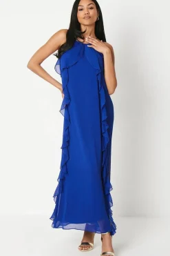 Ruffle Chiffon Light Weight Maxi Dress