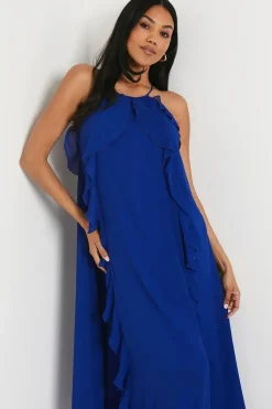 Ruffle Chiffon Light Weight Maxi Dress