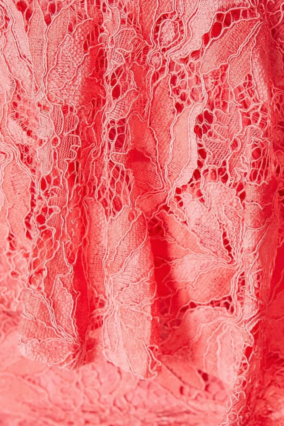 Ruffle Detail Frill Shoulder Lace Midi Dress