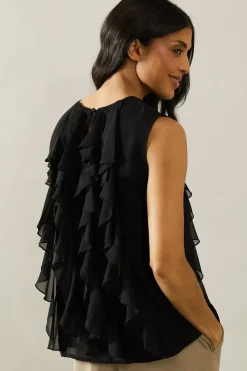 Ruffle Detail Sleeveless Blouse