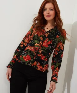 Ruffled Floral Blouse