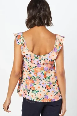 Ruffle Front Button Through Top