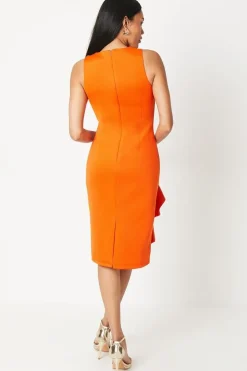 Ruffle Front Scuba Pencil Dress