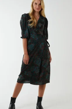 Ruffle Front Wrap Dress