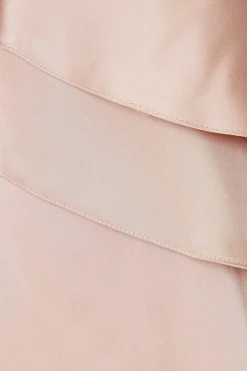 Ruffle Long Sleeve Satin Wrap Dress
