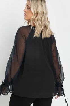Ruffle Neck Tie Blouse