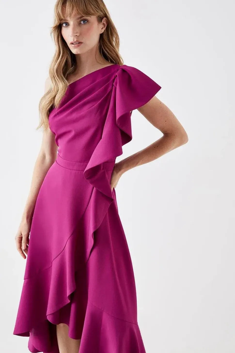 Ruffle One Shoulder Dress