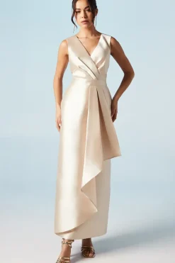 Ruffle Skirt Twill Bridesmaids Dress