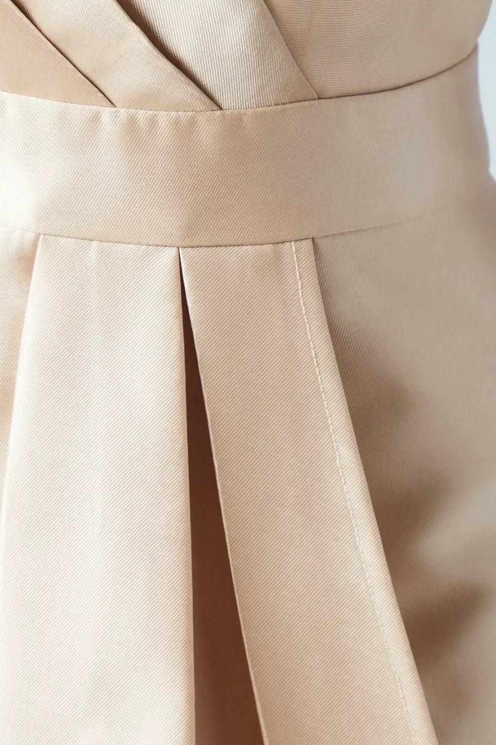 Ruffle Skirt Twill Bridesmaids Dress