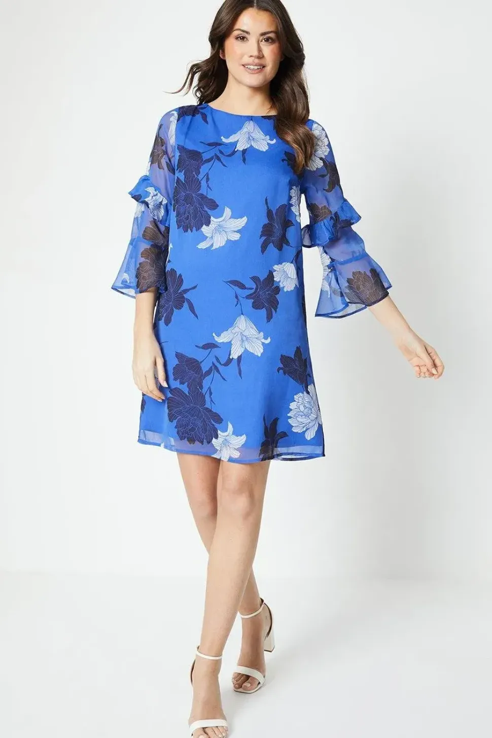Ruffle Sleeve Detail Shift Dress