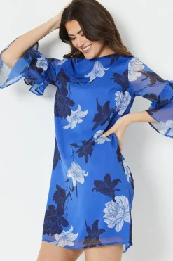 Ruffle Sleeve Detail Shift Dress