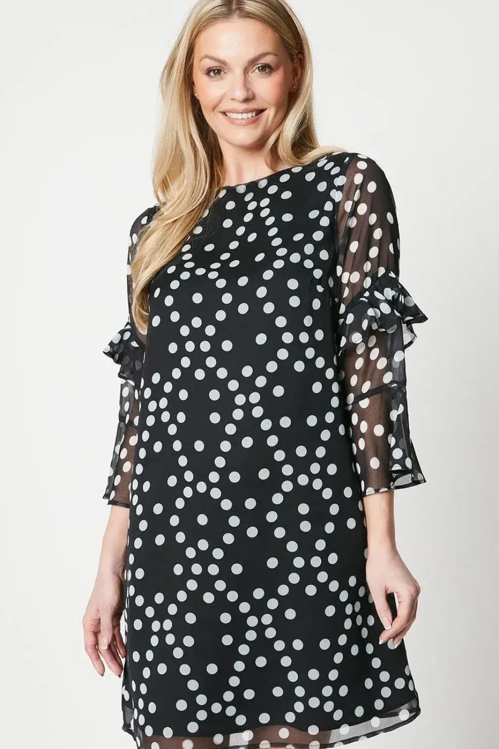 Ruffle Sleeve Detail Shift Dress