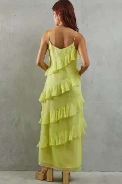 Ruffle Strappy Slip Dress