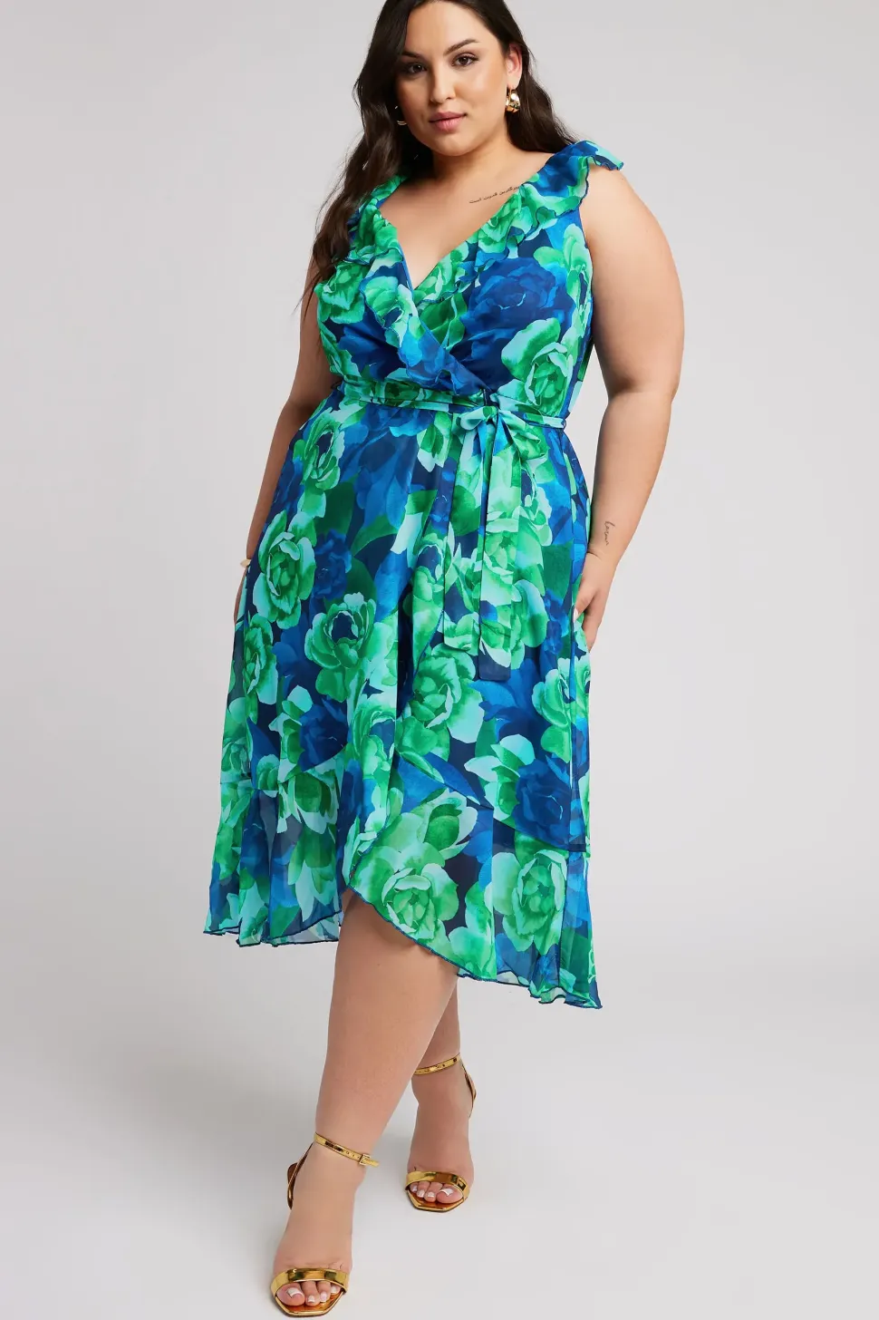 Ruffle Wrap Dress