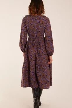 Ruffle Wrap Midi Dress