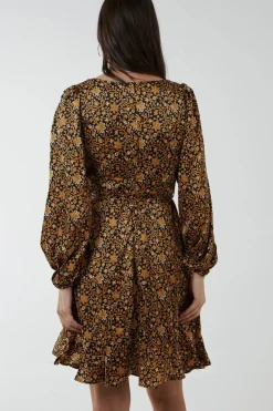 Ruffle Wrap Tie Dress