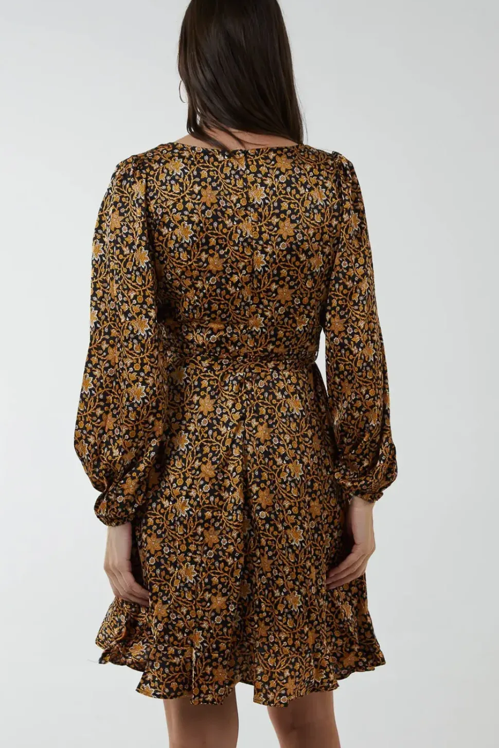 Ruffle Wrap Tie Dress