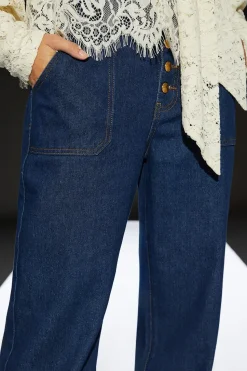 Runway 1.8.1.8 Button Front High Waist Wide Leg Trouser
