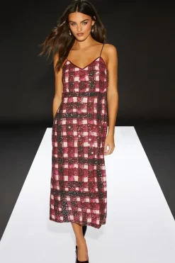 Runway 1.8.1.8 Check Sequin Strappy Dress