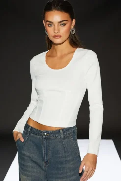 Runway 1.8.1.8 Corset Rib Scoop Neck Top