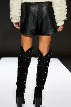 Runway 1.8.1.8 Faux Leather Croc Shorts