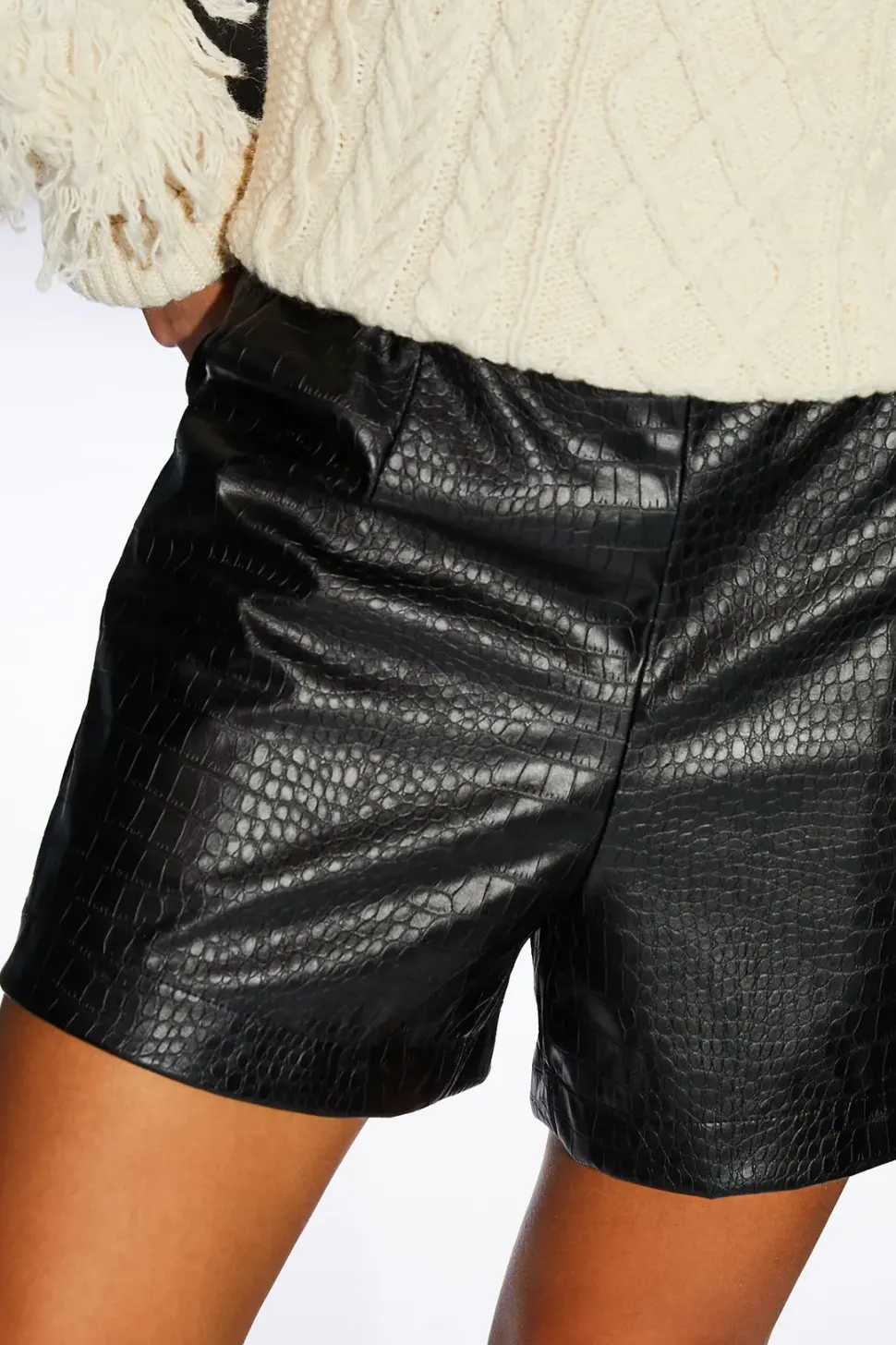 Runway 1.8.1.8 Faux Leather Croc Shorts